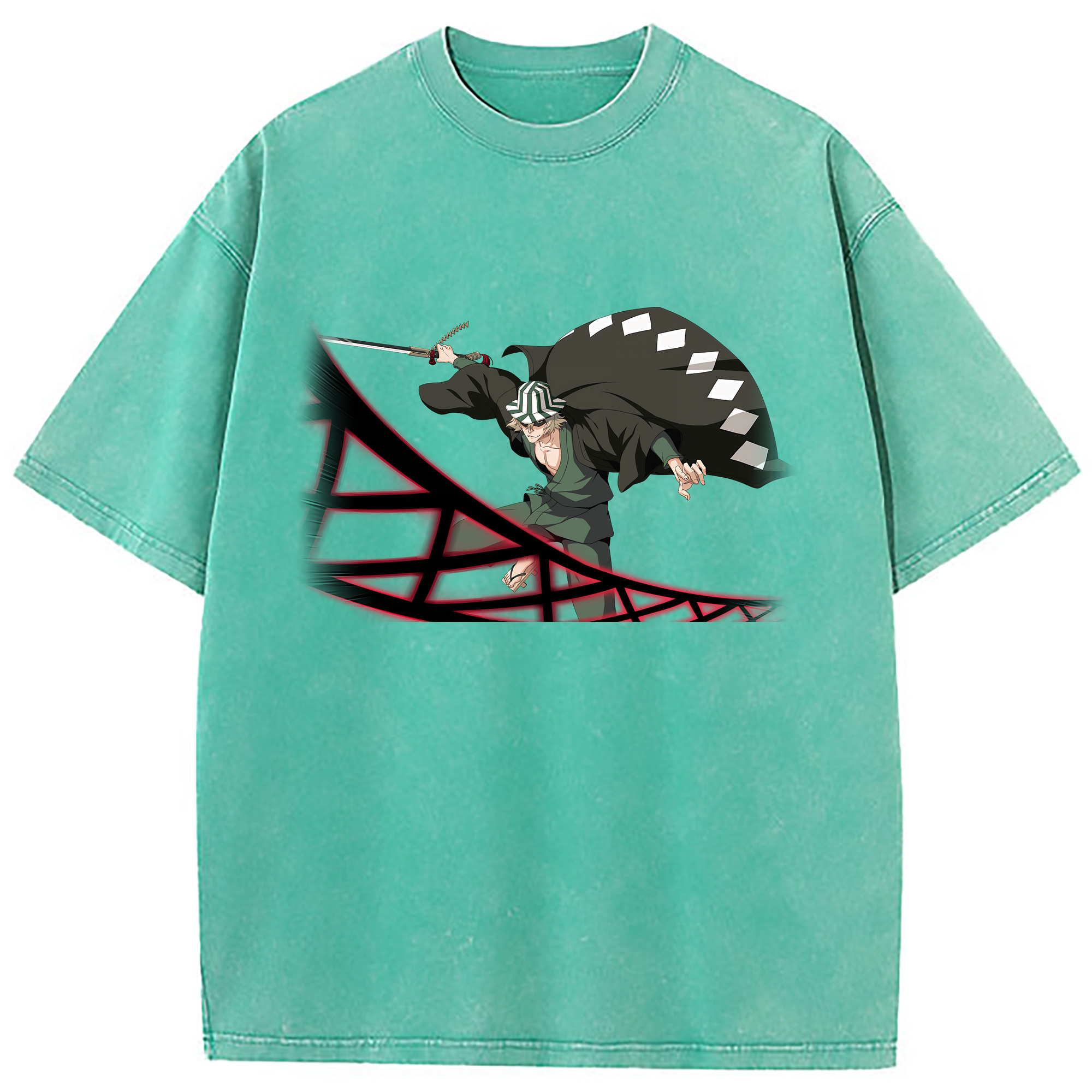 （画像用） "ブリーチ 浦原 喜助（うらはら きすけ） BLEACH Urahara Kisuke " 綿100% ヴィンテージ風 半袖Tシャツ（フロントプリント）